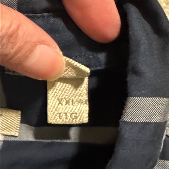 Burberry Brit Nelson Check Long Sleeve Sport Button Down Shirt Navy Trim Fit-XXL - Picture 10 of 12
